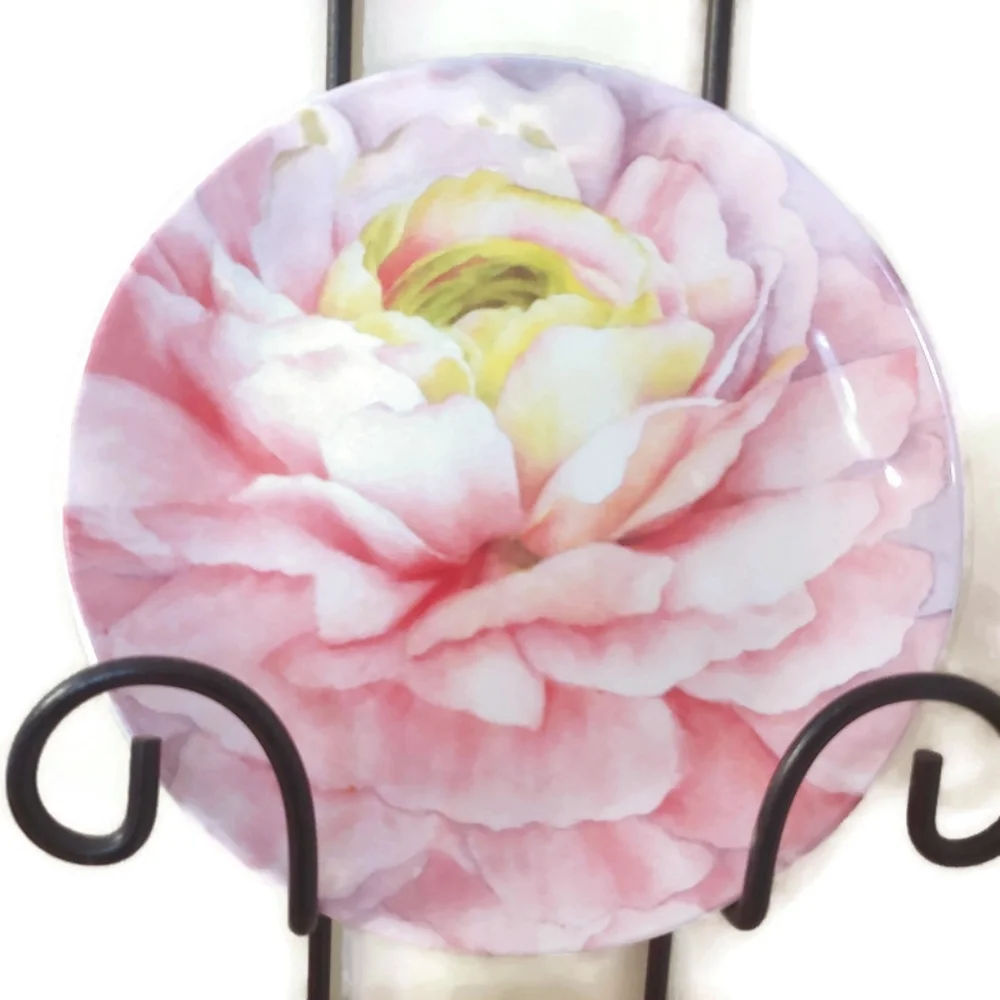 Set Of 4 Dessert/Salad Plates..Watercolor Floral 8